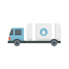 Milk truck tank icon flat isolated vector