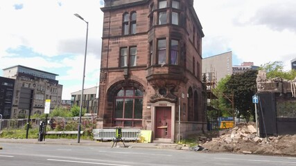 Glasgow, Scotland, UK. 17th June 2021: The Civic Room (Former British Linen Bank) next to a now demolished site.