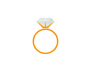 Wedding or engagement gold diamond ring in white background