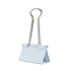 One binder clip isolated on white. Stationery item