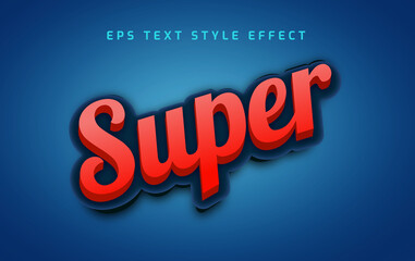 Super red bold 3d editable text style effect