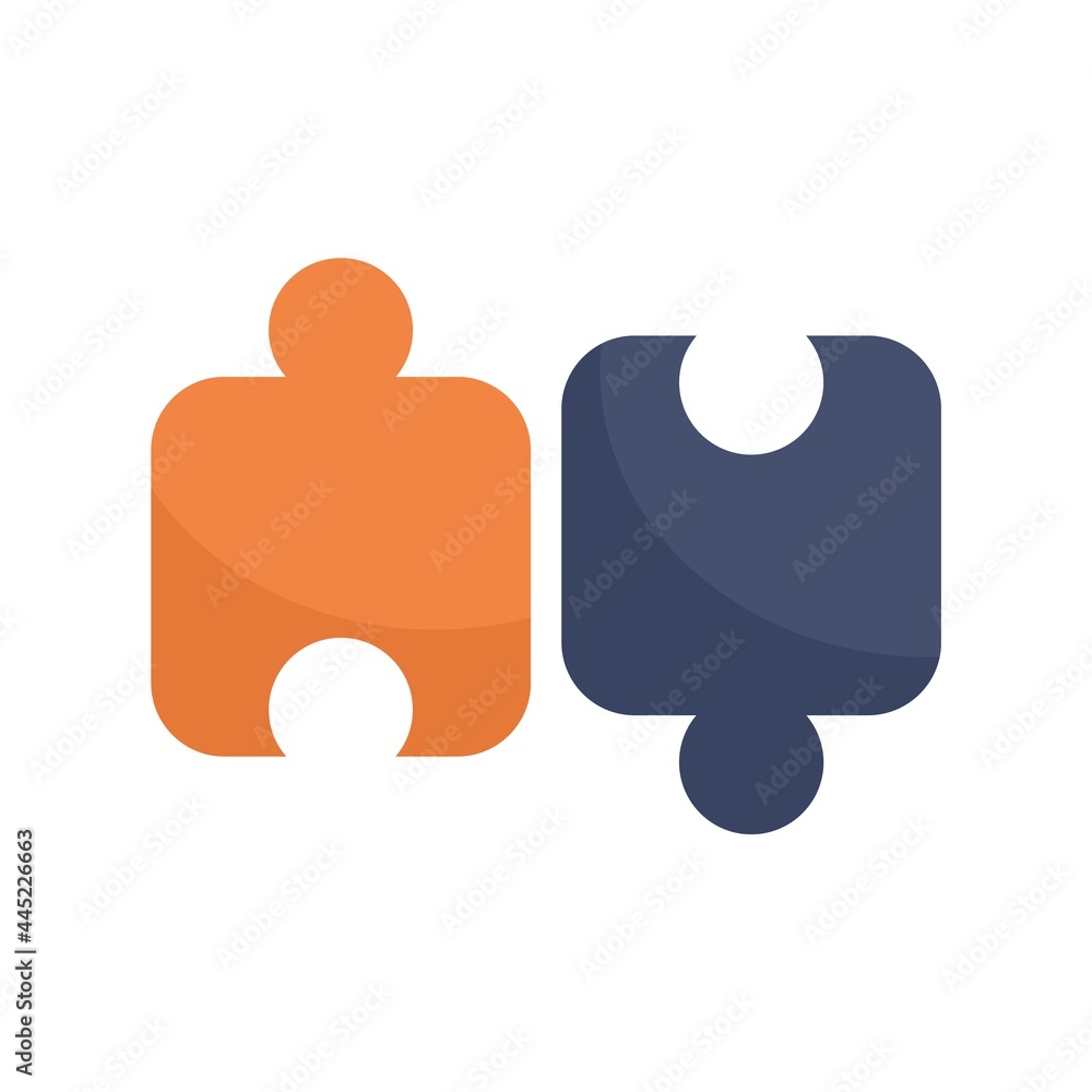 Poster scheme puzzle icon flat isolated vector