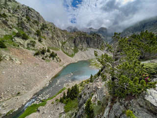 One of the Arriel Lakes, Aragon Pyrenees, Respomuso Valley, Tena Valley, Huesca Province, Aragon, Spain