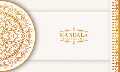 Luxury mandala background with golden arabesque pattern Arabic Islamic east style. Decorative mandala for print, poster, cover, brochure, flyer, banner, and your desired ideas. Mandala for Henna.