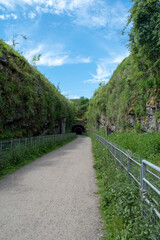 The entrance/opening of Monsal Head tunnel in Derbyshire. Now a walking route, it used to transport trains under the mountains between Derby and Manchester in the Peak District