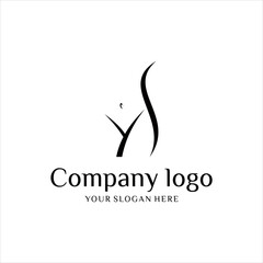 creative simple logo design women flower