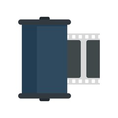 Retro camera film icon flat isolated vector