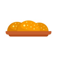 Greek bakery icon flat isolated vector