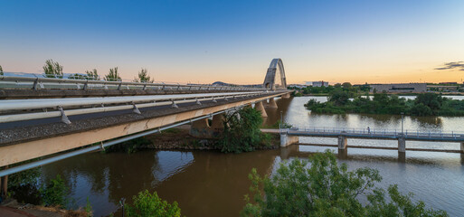 Lusitania bridge over Guadiana river in Merida, Badajoz. Santiago Calatrava architect