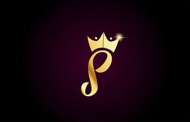 S alphabet letter icon design with king crown template