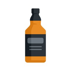 Whiskey bottle icon flat isolated vector