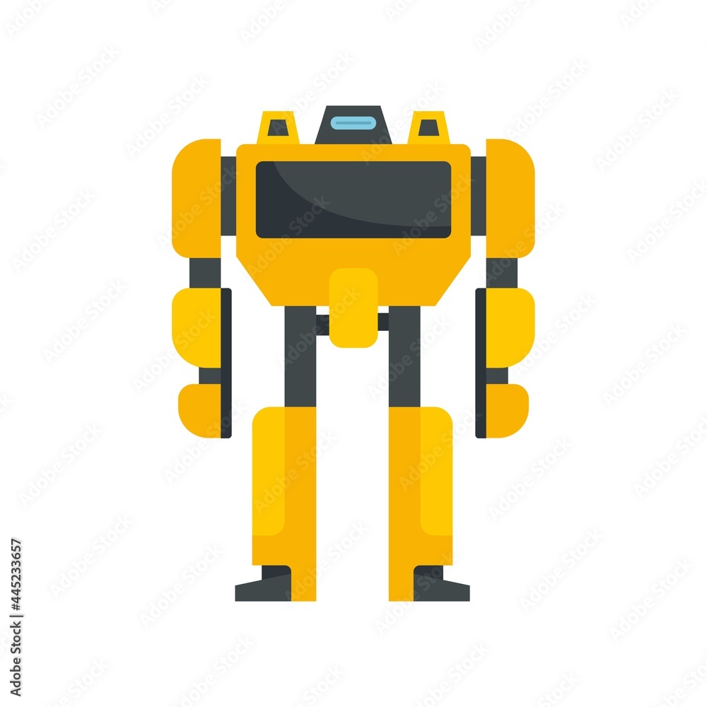Aufkleber toy robot transformer icon flat isolated vector