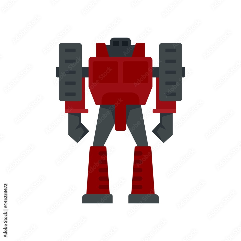 Canvas Prints computer robot transformer icon flat isolated vector