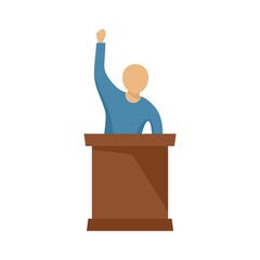 Speaking protester icon flat isolated vector
