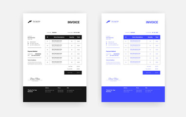 Naklejka premium Abstract Minimal business invoice template design, Professional corporate invoice template