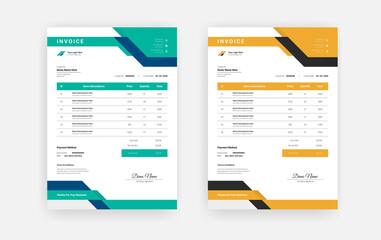 Abstract Minimal business invoice template design, Professional corporate invoice template