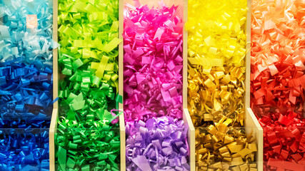 background with colorful gift tape organized by color