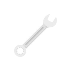 Fix wrench icon flat isolated vector