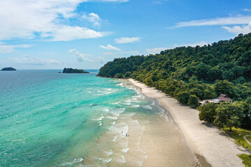 Aerial view of Lonely Beach in Koh Chang, Trat, Thailand
