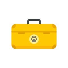 Dog tool box icon flat isolated vector