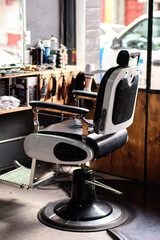 Barber chair in a barbershop