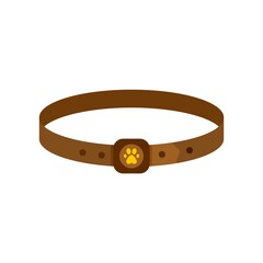 Dog leather belt icon flat isolated vector