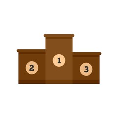 Dog championship podium icon flat isolated vector