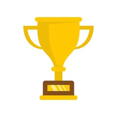 Dog gold cup icon flat isolated vector