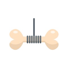 Dog training wire bone icon flat isolated vector