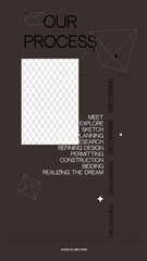 Geometrical Vertical Template for Stories in Social Media. UI Sale Page with Transparent Background. Vector illustration