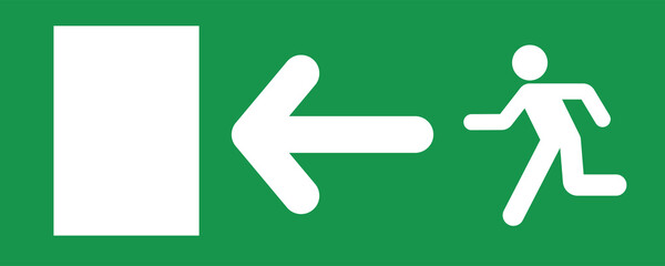 emergency exit sign on a green background