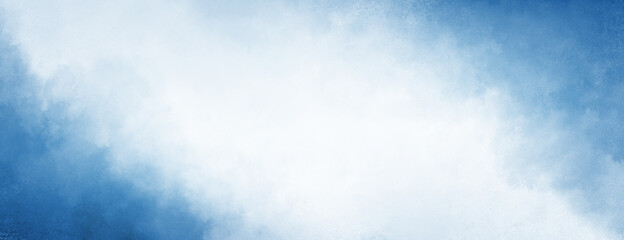 Blue watercolor borders with white cloudy center background