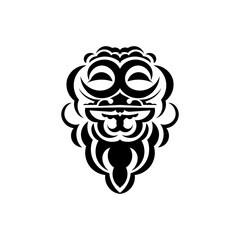 Mask face tattoo ornament maori style.