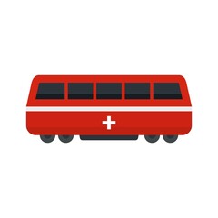 Swiss train icon flat isolated vector