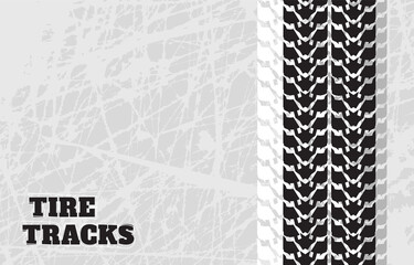 Tire track background design with grunge texture