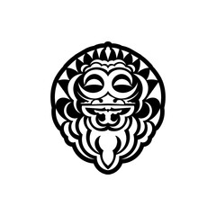 Mask face tattoo ornament maori style. African ritual traditional mask. Tiki moko. Totem vector design.