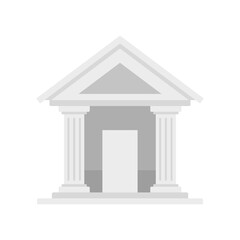 Swiss bank building icon flat isolated vector