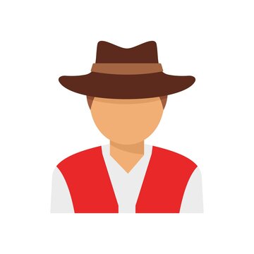 Swiss man icon flat isolated vector