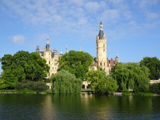 Fototapeta na wymiar Schwerin Castle Germany outside with lake
