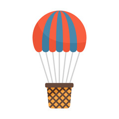 Travel air balloon icon flat isolated vector