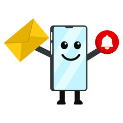 mobile message notification icon illustration vector graphic