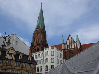 Fototapeta na wymiar Schwerin Cathedral Germany skyline