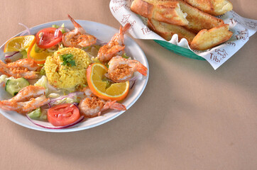 Background Shirimp With Garlic Mojo