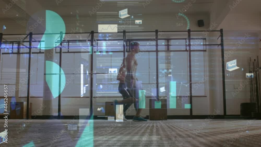 Poster animation of data processing and statistics over strong couple exercising