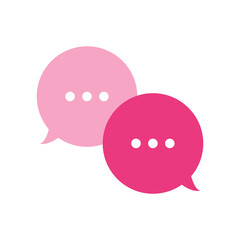 Speech bubbles. Dialog cloud with dots.Flat vector illustration.