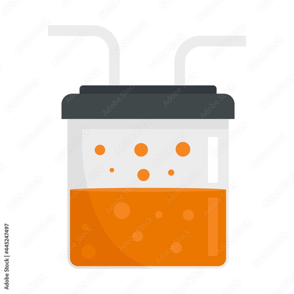 Poster boiling pipe flask icon flat isolated vector