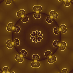 Golden pattern on grey balck background.