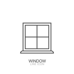 Obraz premium Window vector line icon. Editable stroke Vector sign for mobile app and web sites