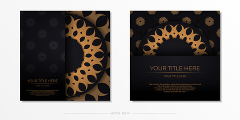 Dark invitation card design with abstract vintage ornament. Elegant and classic vector elements are great for decoration.