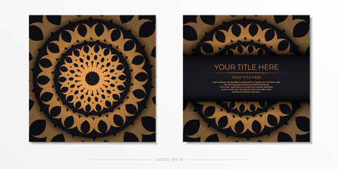 Dark invitation card design with abstract vintage ornament. Elegant and classic vector elements are great for decoration.